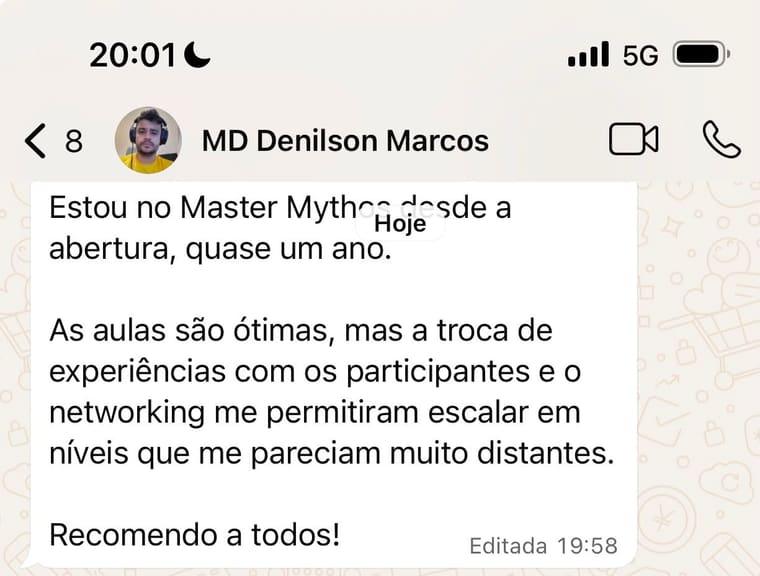 Depoimento de Denilson Marcos: o networking me permitiu escalar em níveis que pareciam muito distantes. Recomendo a todos